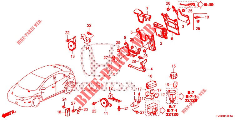 UNITE DE COMMANDE (COMPARTIMENT MOTEUR) (1) (DIESEL) pour Honda CIVIC DIESEL 1.6 EXECUTIVE 5 Portes 6 vitesses manuelles 2015