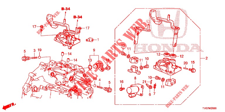 LEVIER DE CHANGEMENT (DIESEL) (1.6L) pour Honda CIVIC DIESEL 1.6 EXECUTIVE 5 Portes 6 vitesses manuelles 2013