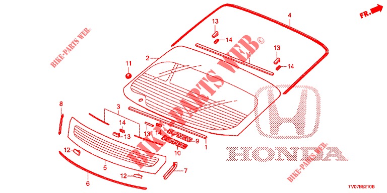 PARE BRISE ARRIERE pour Honda CIVIC DIESEL 1.6 EXECUTIVE 5 Portes 6 vitesses manuelles 2013