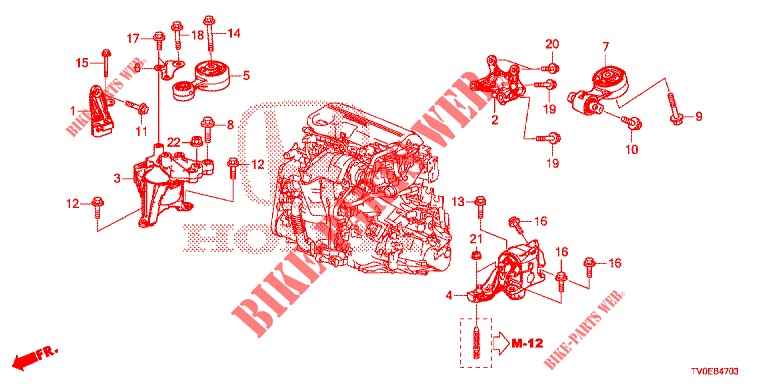 SUPPORTS DE MOTEUR (DIESEL) pour Honda CIVIC DIESEL 1.6 EXECUTIVE 5 Portes 6 vitesses manuelles 2014