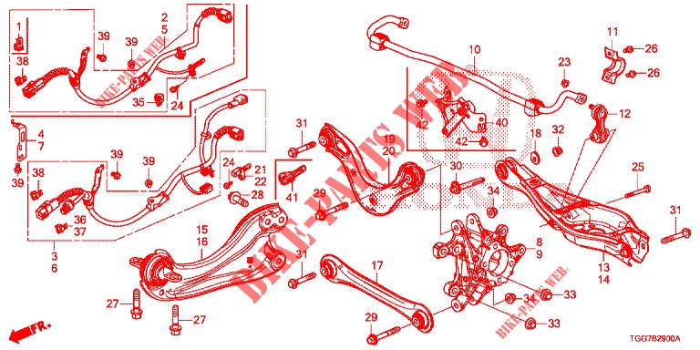 ARTICULATION ARRIERE pour Honda CIVIC  1.0 COMFORT 5 Portes 6 vitesses manuelles 2017