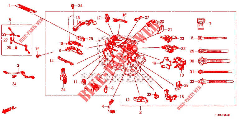 FAISCEAU DES FILS (1,0 L) pour Honda CIVIC  1.0 COMFORT 5 Portes 6 vitesses manuelles 2017
