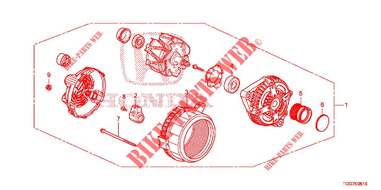 ALTERNATEUR (DENSO) (1,0 L) pour Honda CIVIC 1.0 MID 5 Portes 6 vitesses manuelles 2018