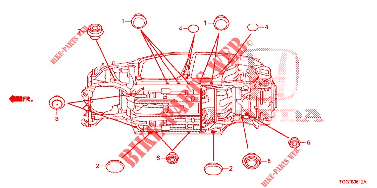 ANNEAU (INFERIEUR) pour Honda CIVIC 1.0 MID 5 Portes 6 vitesses manuelles 2018