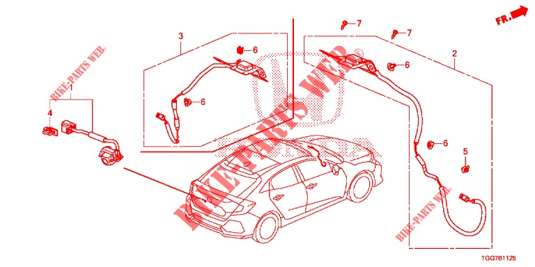 ANTENNE GPS / CAMERA VUE ARRIERE pour Honda CIVIC 1.0 MID 5 Portes 6 vitesses manuelles 2018