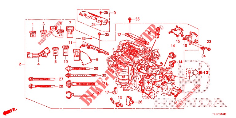 FAISCEAU DES FILS (2.0L) pour Honda ACCORD TOURER 2.4 EXECUTIVE 5 Portes 5 vitesses automatique 2015