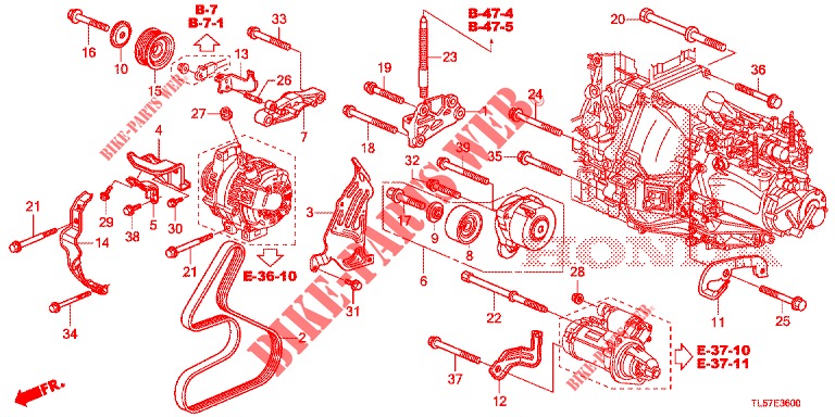 SUPPORT DE MOTEUR (DIESEL) pour Honda ACCORD TOURER DIESEL 2.2 S 5 Portes 6 vitesses manuelles 2015