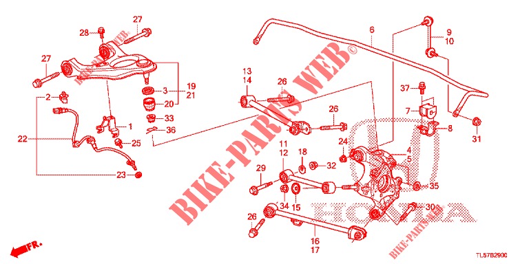 ARTICULATION ARRIERE pour Honda ACCORD TOURER 2.0 ELEGANCE 5 Portes 6 vitesses manuelles 2014