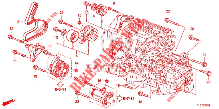 SUPPORT DE MOTEUR (2.4L) pour Honda ACCORD TOURER 2.4 S 5 Portes 5 vitesses automatique 2014