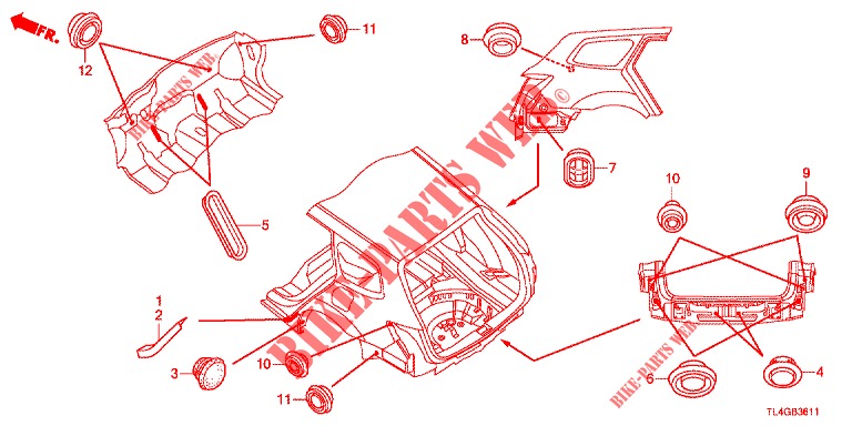 ANNEAU (ARRIERE) pour Honda ACCORD TOURER 2.0 ELEGANCE PACK 5 Portes 6 vitesses manuelles 2013