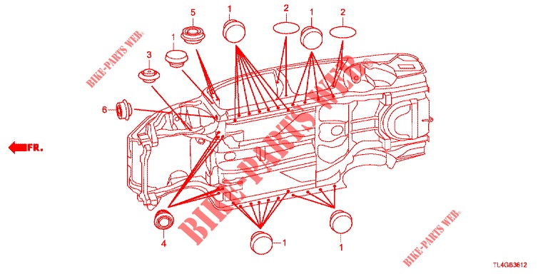 ANNEAU (INFERIEUR) pour Honda ACCORD TOURER 2.0 ELEGANCE PACK 5 Portes 6 vitesses manuelles 2013