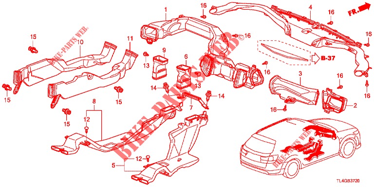 CONDUIT (LH) pour Honda ACCORD TOURER 2.0 ELEGANCE PACK 5 Portes 6 vitesses manuelles 2013