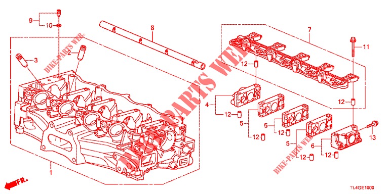CULASSE (2.0L) pour Honda ACCORD TOURER 2.0 ELEGANCE PACK 5 Portes 6 vitesses manuelles 2013