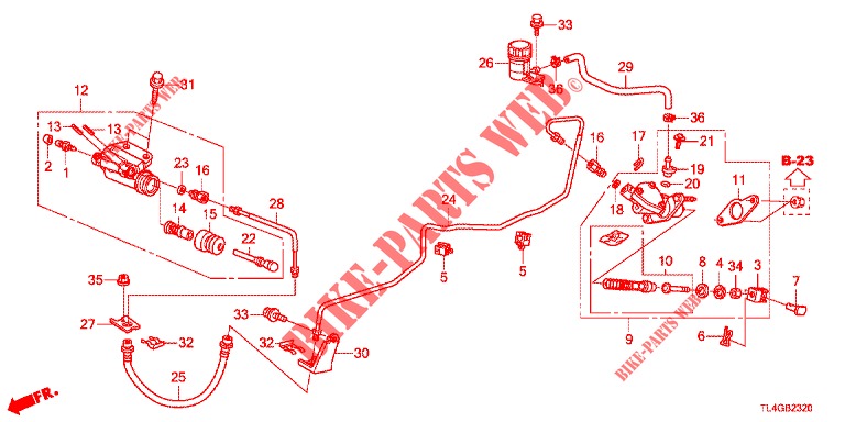 MAITRE CYLINDRE (LH) pour Honda ACCORD TOURER 2.0 ELEGANCE PACK 5 Portes 6 vitesses manuelles 2013