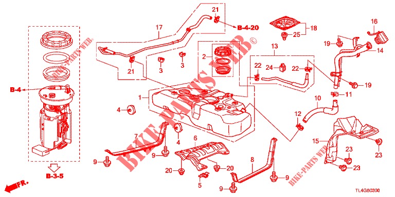 RESERVOIR A CARBURANT pour Honda ACCORD TOURER 2.0 ELEGANCE PACK 5 Portes 6 vitesses manuelles 2013