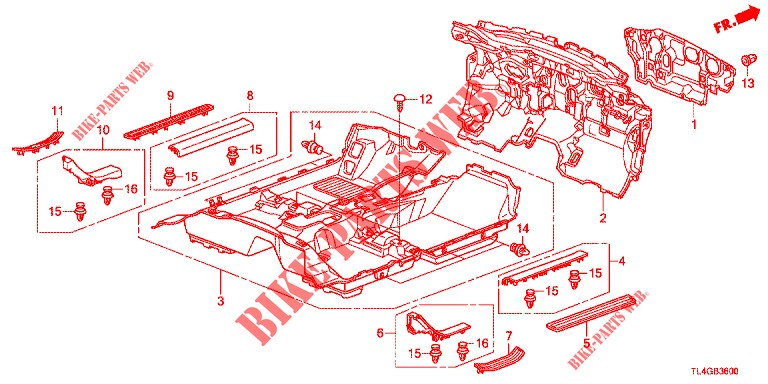 TAPIS DE SOL pour Honda ACCORD TOURER 2.0 ELEGANCE PACK 5 Portes 6 vitesses manuelles 2013