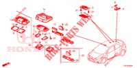 PLAFONNIER pour Honda CIVIC 1.4 COMFORT 5 Portes 6 vitesses manuelles 2013