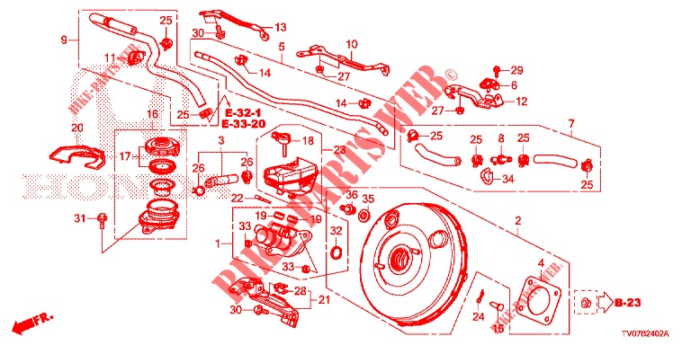 MAITRE CYLINDRE DE FREIN/ALIMENTATION PRINCIPALE (DIESEL) (LH) pour Honda CIVIC DIESEL 2.2 EXECUTIVE 5 Portes 6 vitesses manuelles 2013