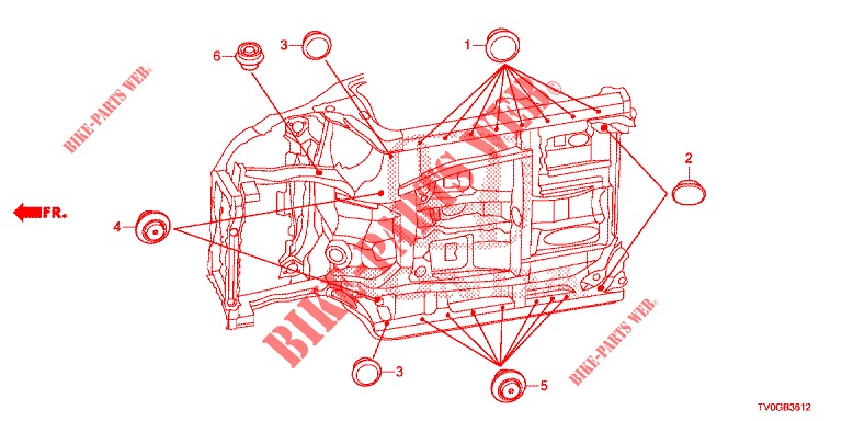ANNEAU (INFERIEUR) pour Honda CIVIC DIESEL 1.6 EXCLUSIVE 5 Portes 6 vitesses manuelles 2015