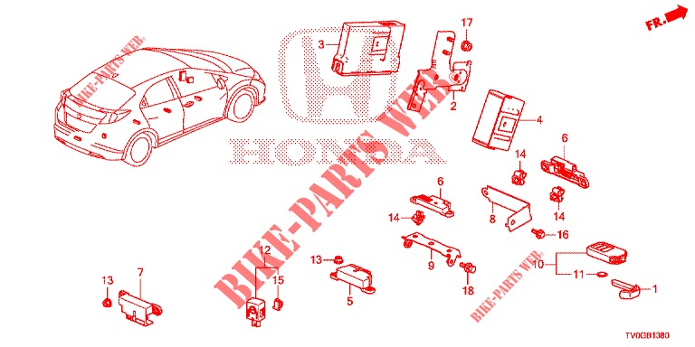 APPAREIL INTELLIGENT (LH) pour Honda CIVIC DIESEL 1.6 EXCLUSIVE 5 Portes 6 vitesses manuelles 2015