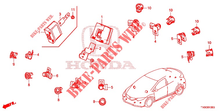 CAPTEUR DE STATIONNEMENT pour Honda CIVIC DIESEL 1.6 EXCLUSIVE 5 Portes 6 vitesses manuelles 2015