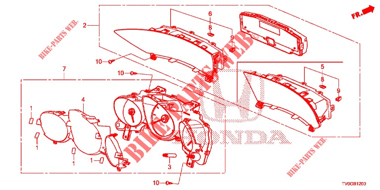 COMPTEUR pour Honda CIVIC DIESEL 1.6 EXCLUSIVE 5 Portes 6 vitesses manuelles 2015