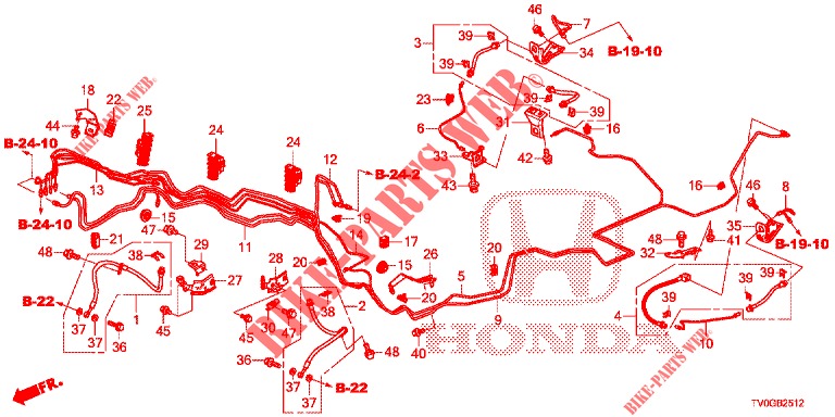 CONDUITES DE FREIN (VSA) (DIESEL) (LH) pour Honda CIVIC DIESEL 1.6 EXCLUSIVE 5 Portes 6 vitesses manuelles 2015