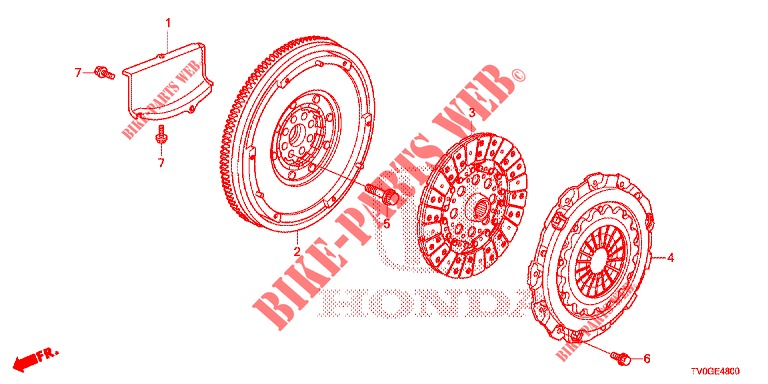 EMBRAYAGE (DIESEL) pour Honda CIVIC DIESEL 1.6 EXCLUSIVE 5 Portes 6 vitesses manuelles 2015