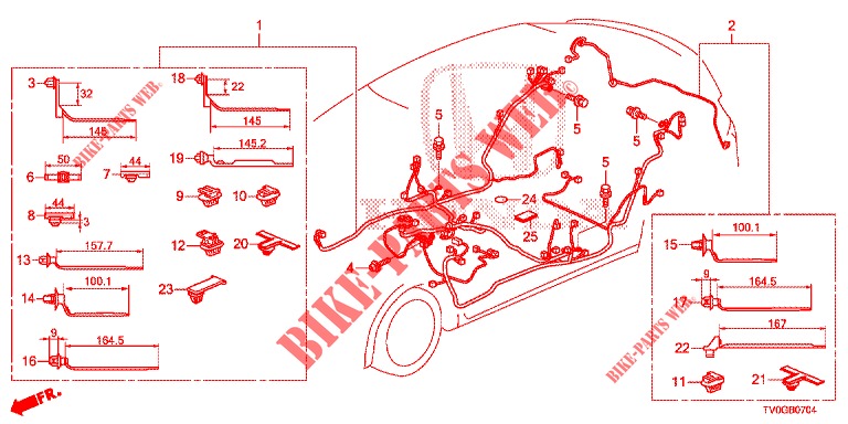 FAISCEAU DES FILS (3) (LH) pour Honda CIVIC DIESEL 1.6 EXCLUSIVE 5 Portes 6 vitesses manuelles 2015