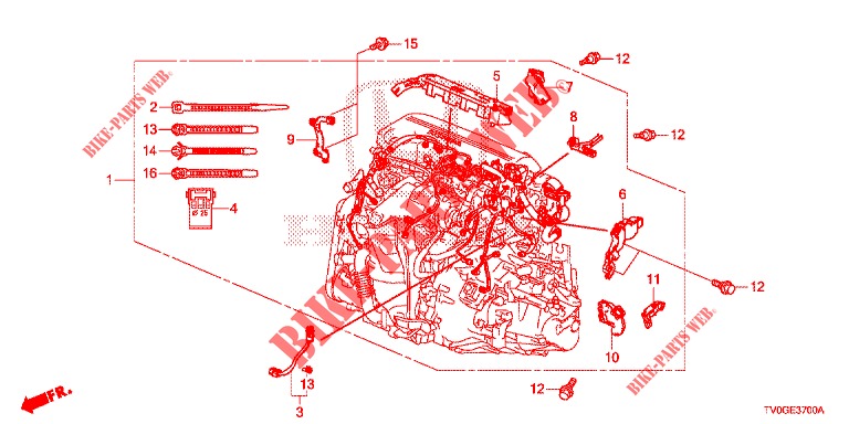 FAISCEAU DES FILS (DIESEL) pour Honda CIVIC DIESEL 1.6 EXCLUSIVE 5 Portes 6 vitesses manuelles 2015