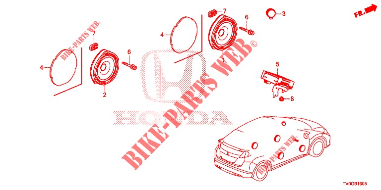 HAUT PARLEUR pour Honda CIVIC DIESEL 1.6 EXCLUSIVE 5 Portes 6 vitesses manuelles 2015
