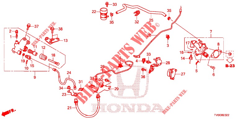 MAITRE CYLINDRE (DIESEL) (LH) pour Honda CIVIC DIESEL 1.6 EXCLUSIVE 5 Portes 6 vitesses manuelles 2015