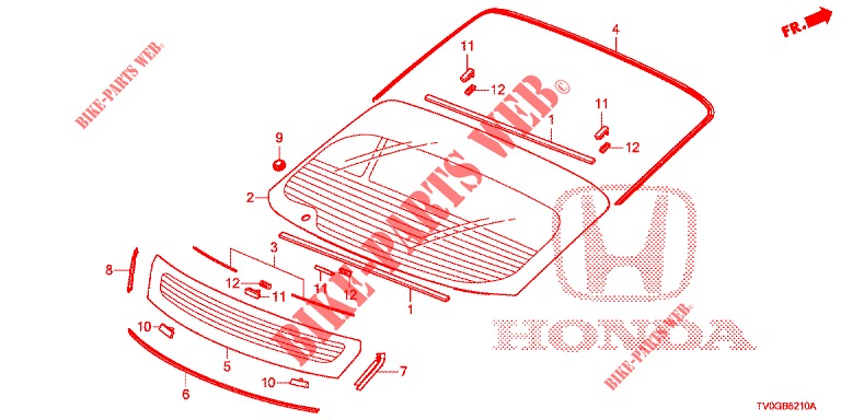 PARE BRISE ARRIERE pour Honda CIVIC DIESEL 1.6 EXCLUSIVE 5 Portes 6 vitesses manuelles 2015