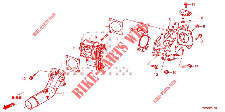 SOUPAPE VOLET ADMISSION (DIESEL) pour Honda CIVIC DIESEL 1.6 EXCLUSIVE 5 Portes 6 vitesses manuelles 2015