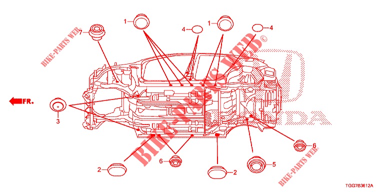ANNEAU (INFERIEUR) pour Honda CIVIC  1.5 SPORT PLUS 5 Portes full automatique 2017
