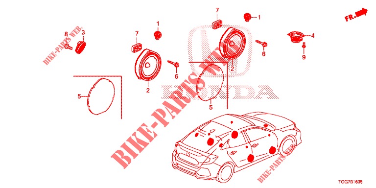 HAUT PARLEUR pour Honda CIVIC  1.5 SPORT PLUS 5 Portes full automatique 2017