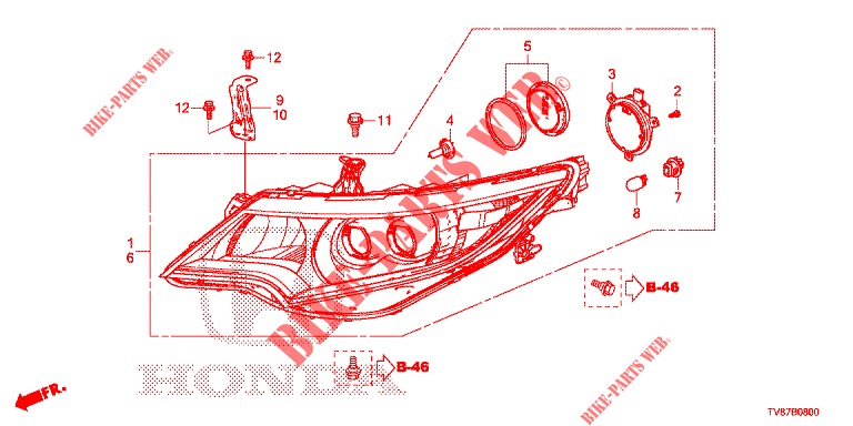 PROJECTEUR pour Honda CIVIC TYPE R 5 Portes 6 vitesses manuelles 2016