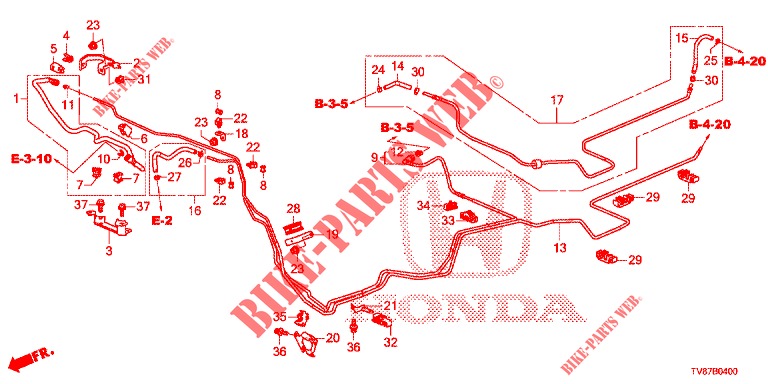 TUYAU DE CARBURANT (LH) pour Honda CIVIC TYPE R 5 Portes 6 vitesses manuelles 2016