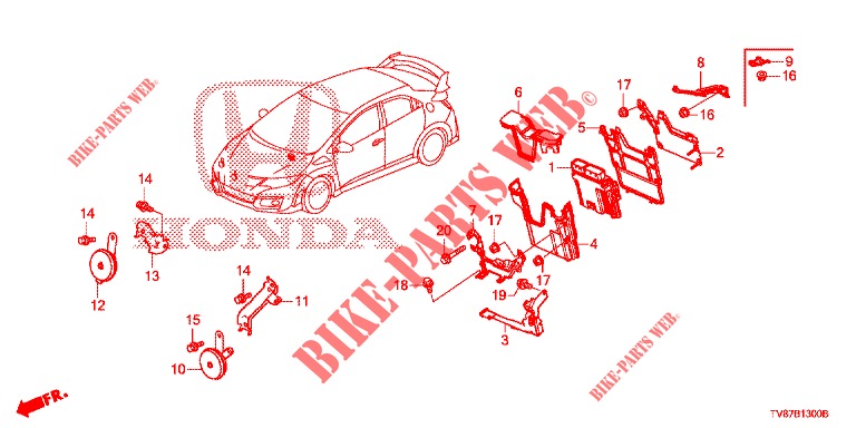 UNITE DE COMMANDE (COMPARTIMENT MOTEUR) (1) pour Honda CIVIC TYPE R 5 Portes 6 vitesses manuelles 2016