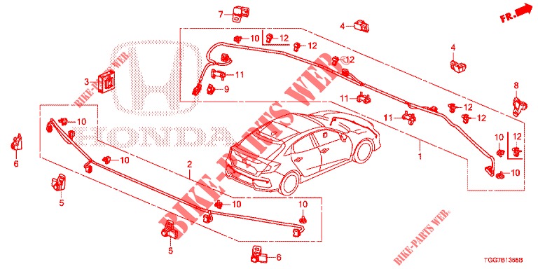 CAPTEUR DE STATIONNEMENT pour Honda CIVIC TYPE R 5 Portes 6 vitesses manuelles 2017