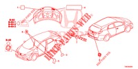EMBLEMES/ETIQUETTES DE PRECAUTIONS pour Honda CIVIC TOURER DIESEL 1.6 COMFORT 5 Portes 6 vitesses manuelles 2014