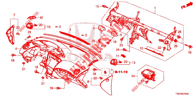PANNEAU D'INSTRUMENT (LH) pour Honda CIVIC TOURER DIESEL 1.6 COMFORT 5 Portes 6 vitesses manuelles 2014