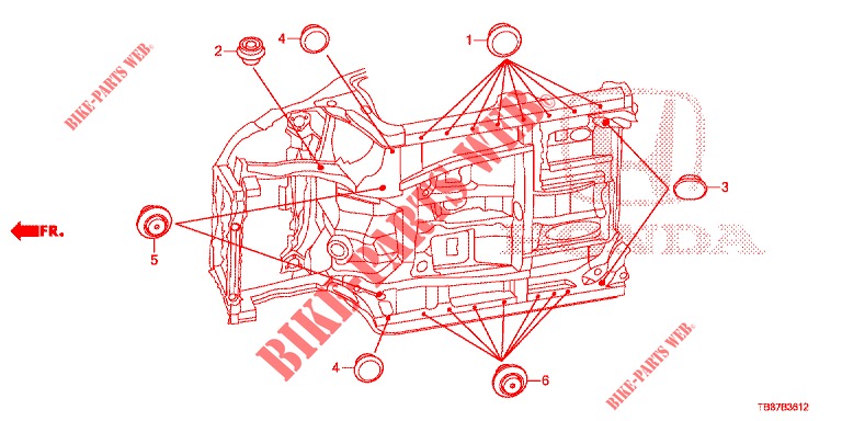 ANNEAU (INFERIEUR) pour Honda CIVIC TOURER DIESEL 1.6 S 5 Portes 6 vitesses manuelles 2014