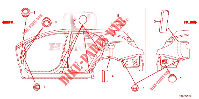 ANNEAU (LATERAL) pour Honda CIVIC TOURER DIESEL 1.6 S 5 Portes 6 vitesses manuelles 2014