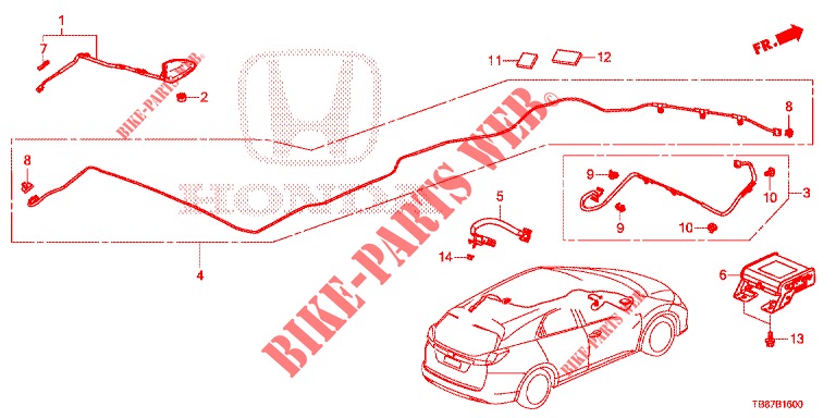 ANTENNE (LH) pour Honda CIVIC TOURER DIESEL 1.6 S 5 Portes 6 vitesses manuelles 2014
