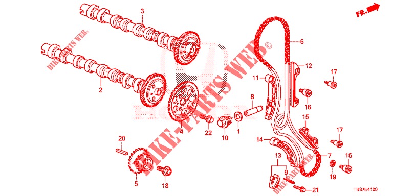 ARBRE A CAMES/CHAINE A CAMES (DIESEL) pour Honda CIVIC TOURER DIESEL 1.6 S 5 Portes 6 vitesses manuelles 2014