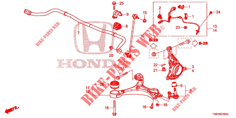 ARTICULATION AVANT pour Honda CIVIC TOURER DIESEL 1.6 S 5 Portes 6 vitesses manuelles 2014