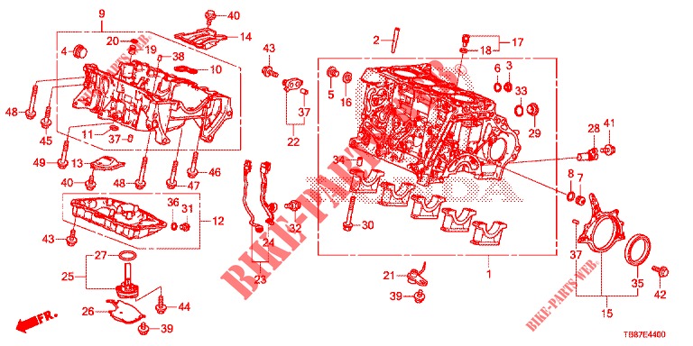 BLOC CYLINDRES/CARTER D'HUILE (DIESEL) pour Honda CIVIC TOURER DIESEL 1.6 S 5 Portes 6 vitesses manuelles 2014