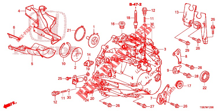 BOITE DE VITESSES (DIESEL) pour Honda CIVIC TOURER DIESEL 1.6 S 5 Portes 6 vitesses manuelles 2014