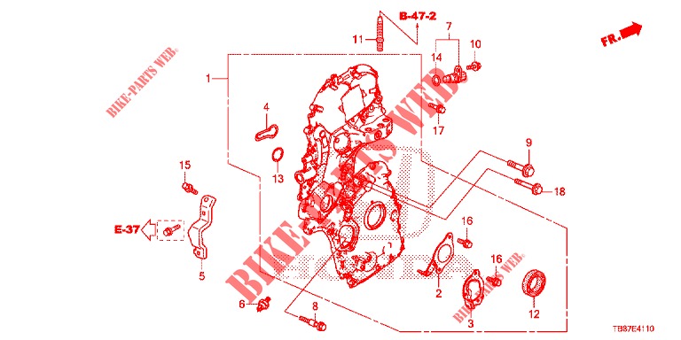 CARTER DE CHAINE (DIESEL) pour Honda CIVIC TOURER DIESEL 1.6 S 5 Portes 6 vitesses manuelles 2014